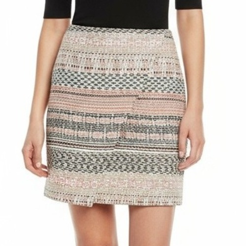 LOFT Outlet Skirt Women Size‎ 8 Multi Color Short Striped Asymmetrical Boho